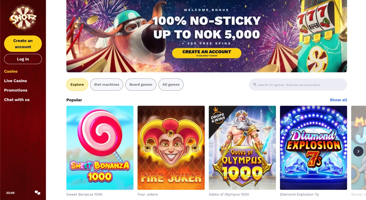 Shotz Casino review image